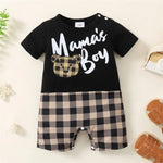 Load image into Gallery viewer, Baby Boy Bodysuit - Mama&#39;s Boy Print Romper
