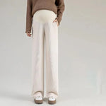 Load image into Gallery viewer, Fall Maternity Pants in Fleece Lined and Wide Leg
