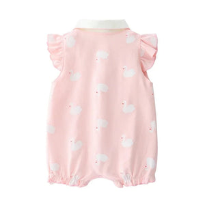 Baby Girl Summer Short Sleeve Cute Cotton Rompers