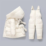 Load image into Gallery viewer, Winter Baby Girl 2PCS Hooded  Girl Down Jacket with Overalls Snowsuit
