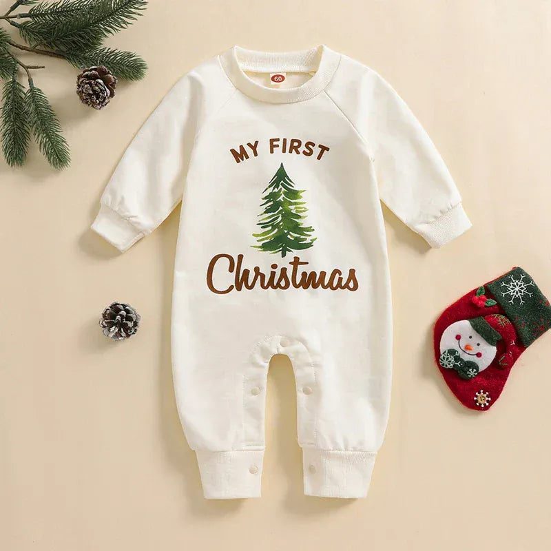 Baby Boy 1st Christmas  Romper with Long Sleeve