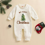 Load image into Gallery viewer, Baby Boy 1st Christmas  Romper with Long Sleeve
