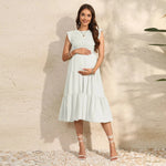 Load image into Gallery viewer, Maternity Pleated Dress = Chiffon
