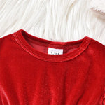 Load image into Gallery viewer, Christmas Infant Baby Girls Velvet Bodysuit Dress with Long Sleeve and Cap
