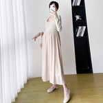 Load image into Gallery viewer, Maternity Dress with Long Sleeve  and Square Collar
