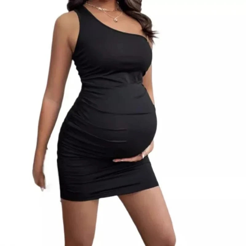 Sexy Off-the-shoulder Maternity Black Dress