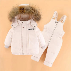 Winter Baby Snowsuit w/Hooded - Down Jacket with Snow Pants