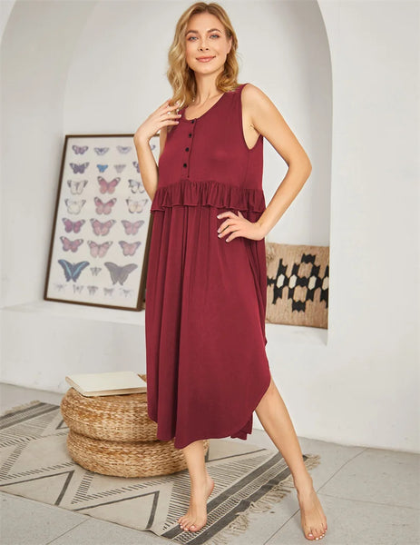 Maternity Nursing Women Cotton Casual Dress Khaki / S Maternity Nursing Women Cotton Casual Dress Khaki / S