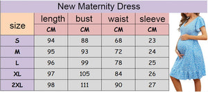 Maternity Summer Dress - V-neck Floral Casual Short-Sleeve Dress