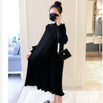 Load image into Gallery viewer, Maternity Dress - Chiffon Pleated and Long Sleeve
