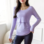 Load image into Gallery viewer, Maternity Breastfeeding T-shirt with Long Sleeve
