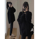 Load image into Gallery viewer, Winter Maternity Sweaters with Side Split, Batwing Long Sleeve
