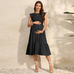 Load image into Gallery viewer, Maternity Pleated Dress = Chiffon
