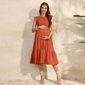 Maternity Pleated Dress = Chiffon