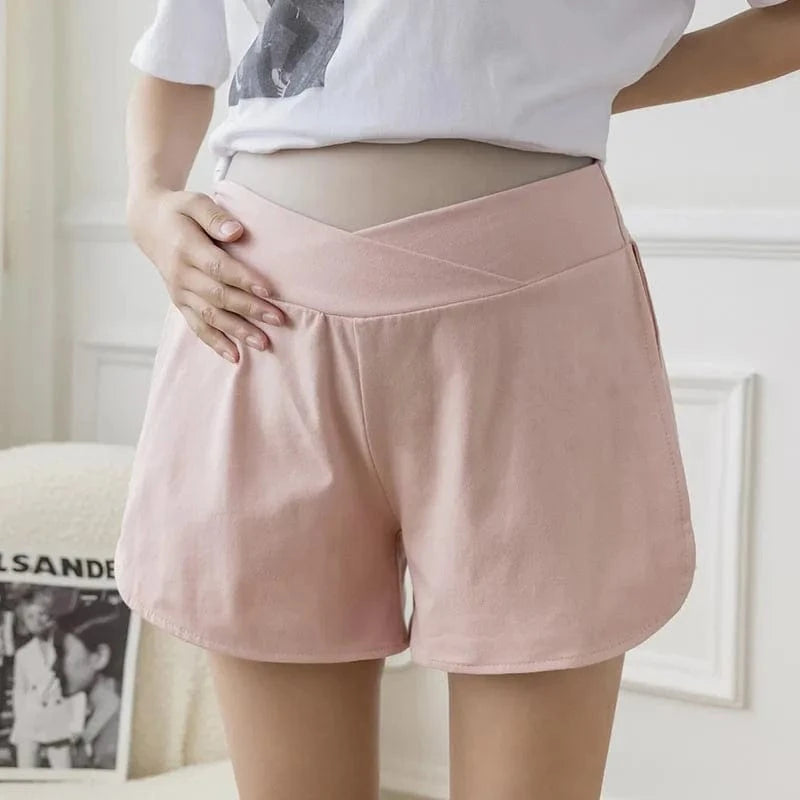Maternity Summer Cotton Shorts Wide Legs