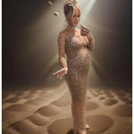 Load image into Gallery viewer, Beaded and Sheer Maternity Dress for Formal Wear or Photoshoot
