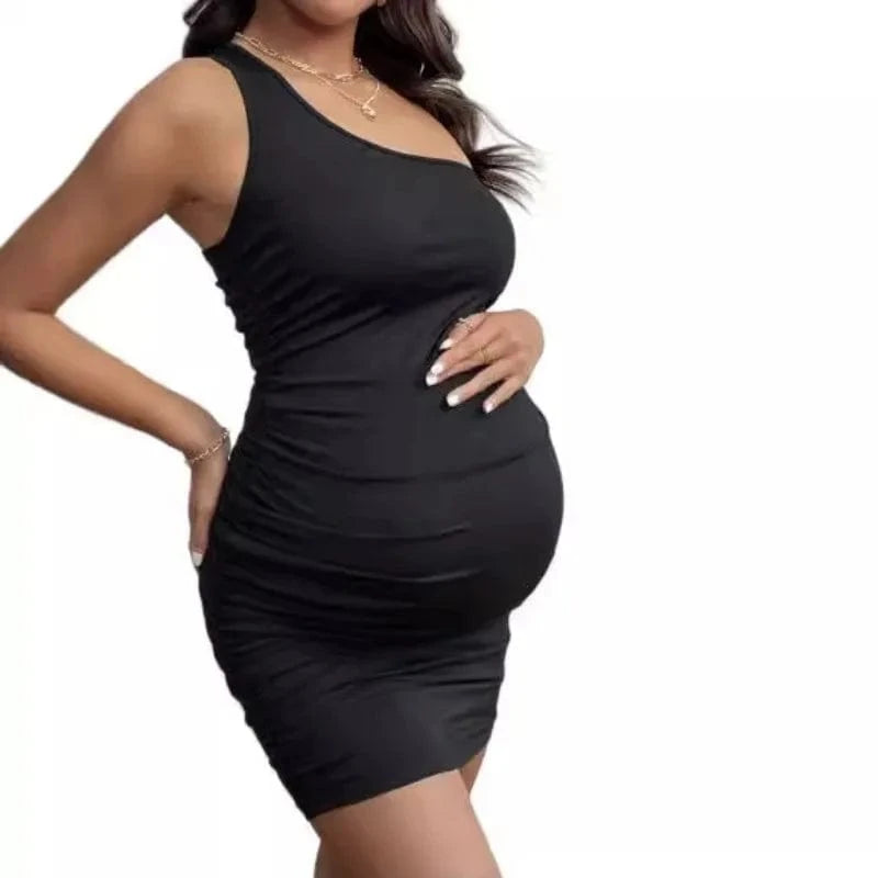 Sexy Off-the-shoulder Maternity Black Dress