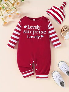 0-18 Months - Baby Boys or Girls 1st Christmas Romper With Hat