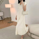 Load image into Gallery viewer, Maternity Knitted Dress with Short Sleeve and V-neck
