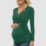 Load image into Gallery viewer, Maternity Long Sleeve Shirt - V Neck
