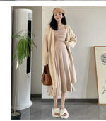 Load image into Gallery viewer, Maternity Dresses with Long Sleeve and a Square Collar - Two Pieces
