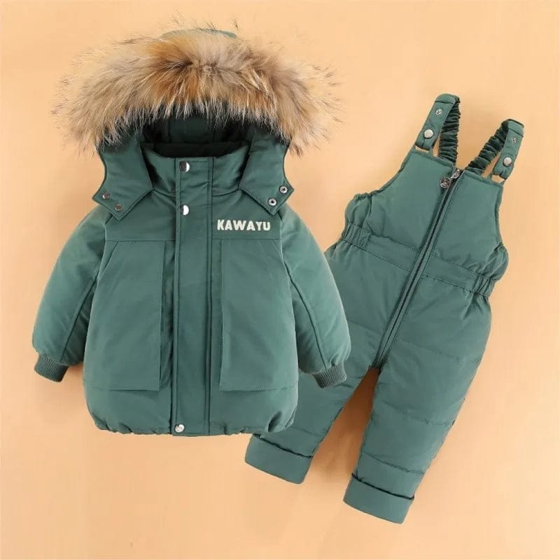 Winter Baby Snowsuit w/Hooded - Down Jacket with Snow Pants