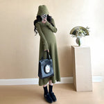 Load image into Gallery viewer, Autumn/winter Maternity Knitted Dress with Long Sleeve and Turtle Neck and High Waist
