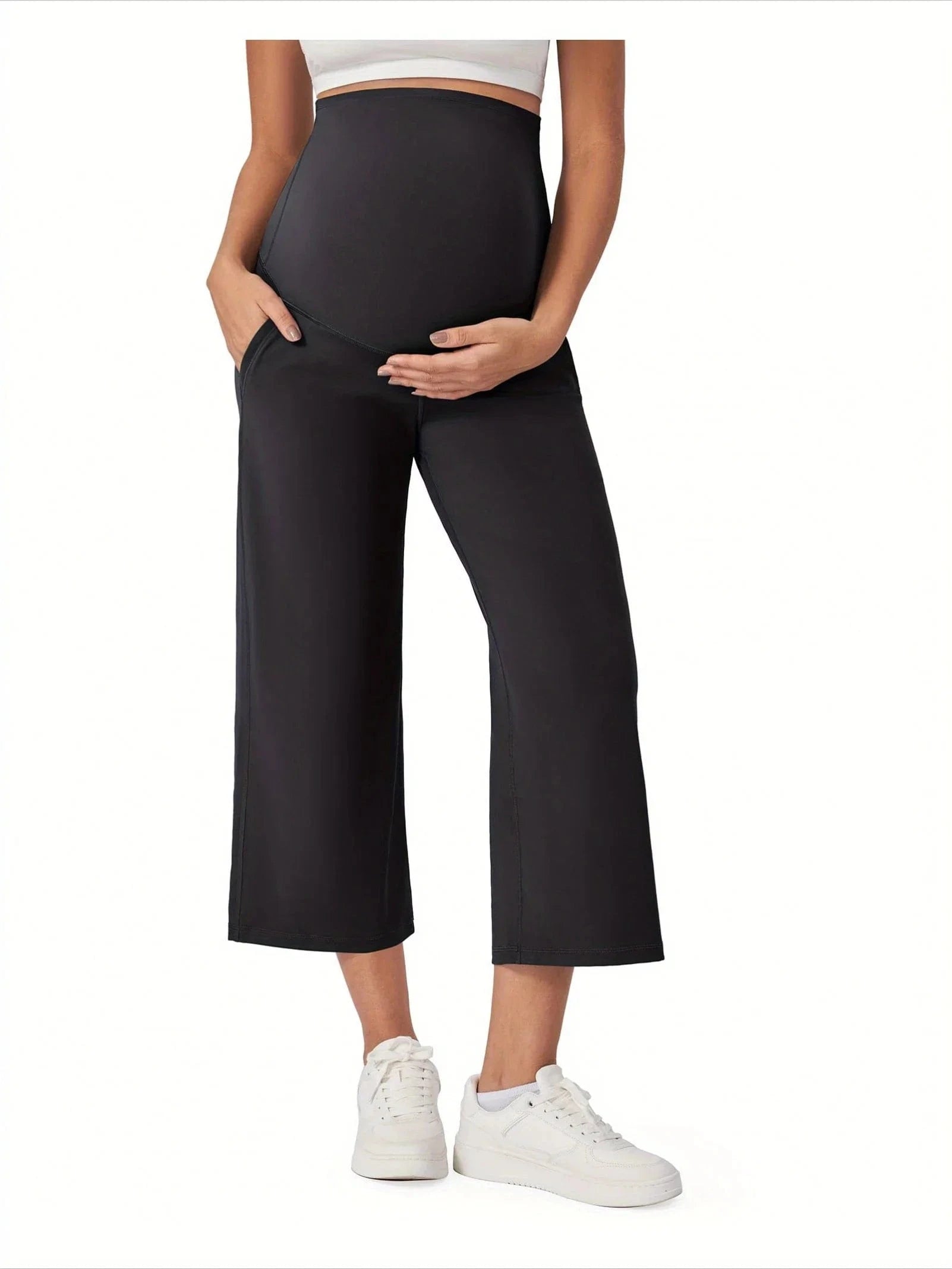 Maternity Pants, Yoga Straight Pants with Pockets