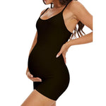 Load image into Gallery viewer, Maternity Ribbed One-Piece Swimsuit = High Stretch with Supportive Belly Band
