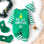 Load image into Gallery viewer, 0-18 Months - Baby Boys or Girls 1st Christmas Romper With Hat

