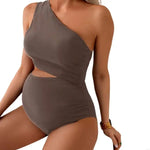 Load image into Gallery viewer, Maternity Single Shoulder Swimsuit available in different Colors
