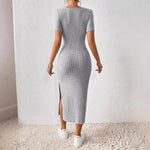 Load image into Gallery viewer, Maternity Dresses with Square Neck Side Slit
