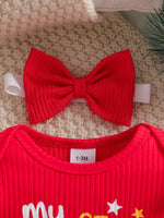Load image into Gallery viewer, Baby girl cute Christmas Costume with Round Neck and Ruffled Long Sleeved
