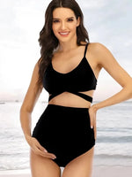Load image into Gallery viewer, Maternity Tankini Set High Waist Bikini for Beach Vacation
