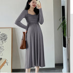 Load image into Gallery viewer, Maternity Dresses with Long Sleeve and a Square Collar - Two Pieces
