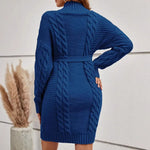 Load image into Gallery viewer, Maternity Casual Knitted High-neck Long-sleeved Sweater Dress
