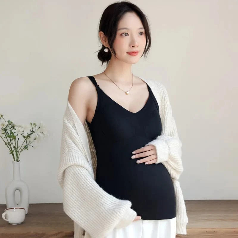 Woman Maternity Breastfeeding Camisole with Built in Bra