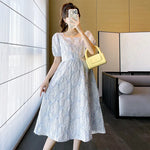 Load image into Gallery viewer, Summer Maternity Dress Short Sleeve and Square Collar
