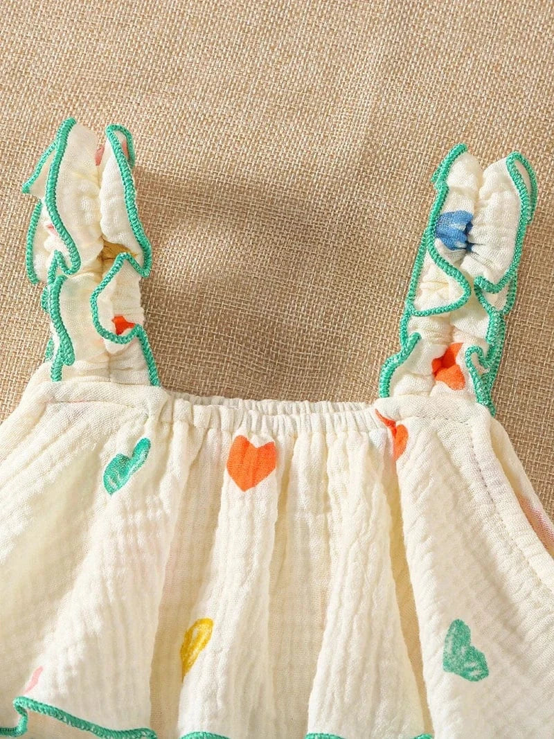 Summer Baby Girls 0-2Y - Heart Printed One Piece