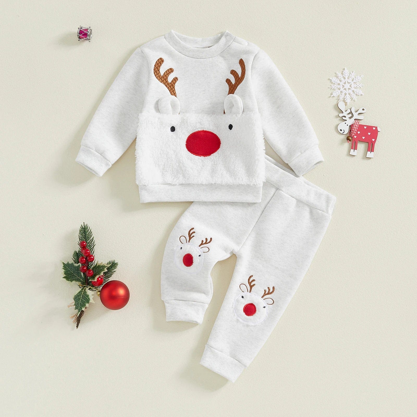 Christmas Baby Boy or Girl Reindeer w/Long Sleeve includes the Top & Pants