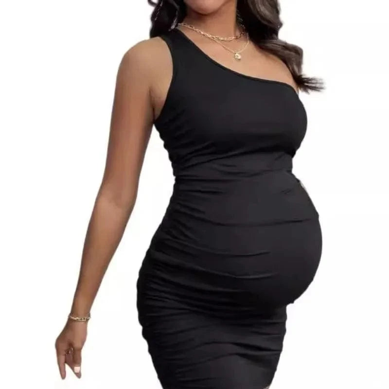 Sexy Off-the-shoulder Maternity Black Dress