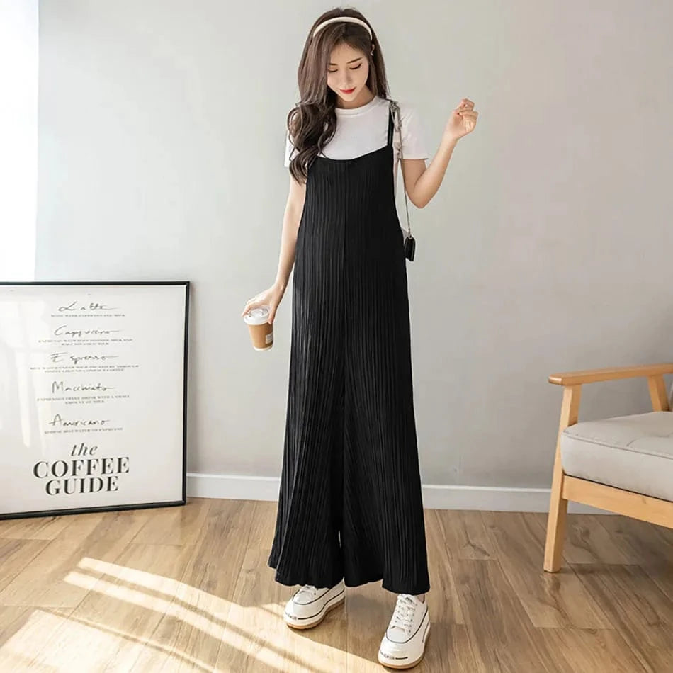 New Summer Maternity Overall Pants Fashionable Loose  Floor-Length