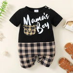 Load image into Gallery viewer, Baby Boy Bodysuit - Mama&#39;s Boy Print Romper
