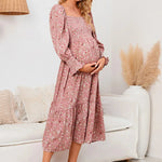 Load image into Gallery viewer, Spring Maternity Chiffon Dress with Long Sleeved
