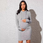 Load image into Gallery viewer, Maternity Knit Hoodie Dress
