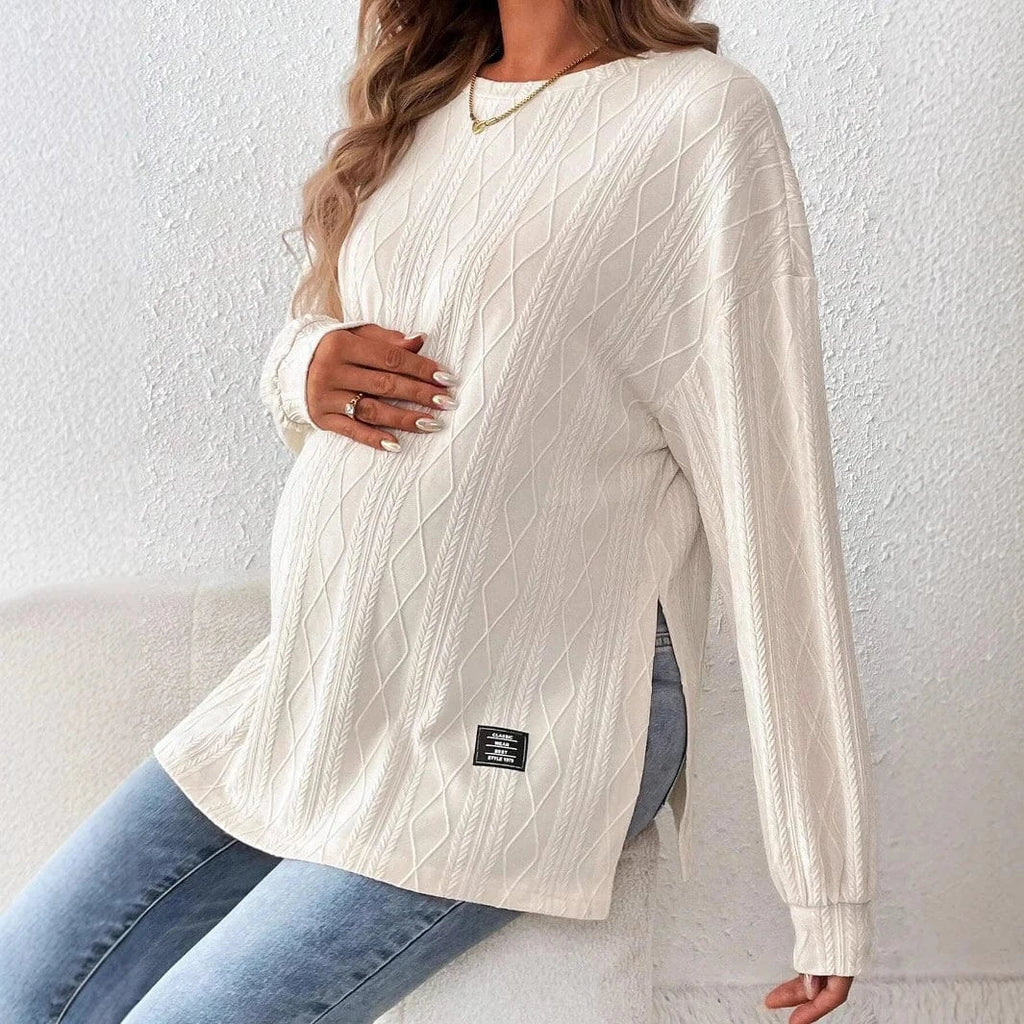 Maternity with a Round Neck and Long Sleeve