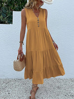 Load image into Gallery viewer, Casual Summer Midi Dress - Sleeveless
