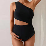 Load image into Gallery viewer, Maternity Single Shoulder Swimsuit available in different Colors
