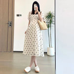 Load image into Gallery viewer, Summer Maternity Polka Dot Dress with High Waist with Lining
