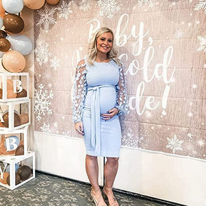 Flower Sleeved Maternity Dresses - Perfect For Photo Shoot or Shower